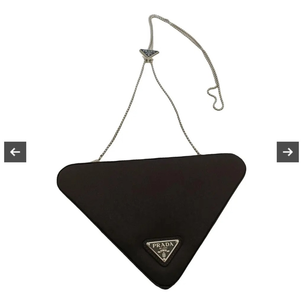 NWT PRADA Black Silk Clutch Triangle Bag